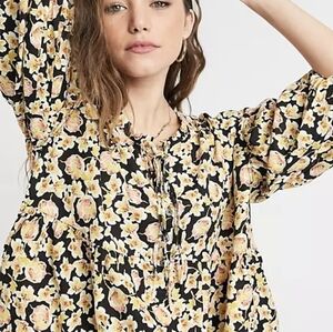 Free PEOPLE Highlander Printed Pullover Blouse Top Boho Xs